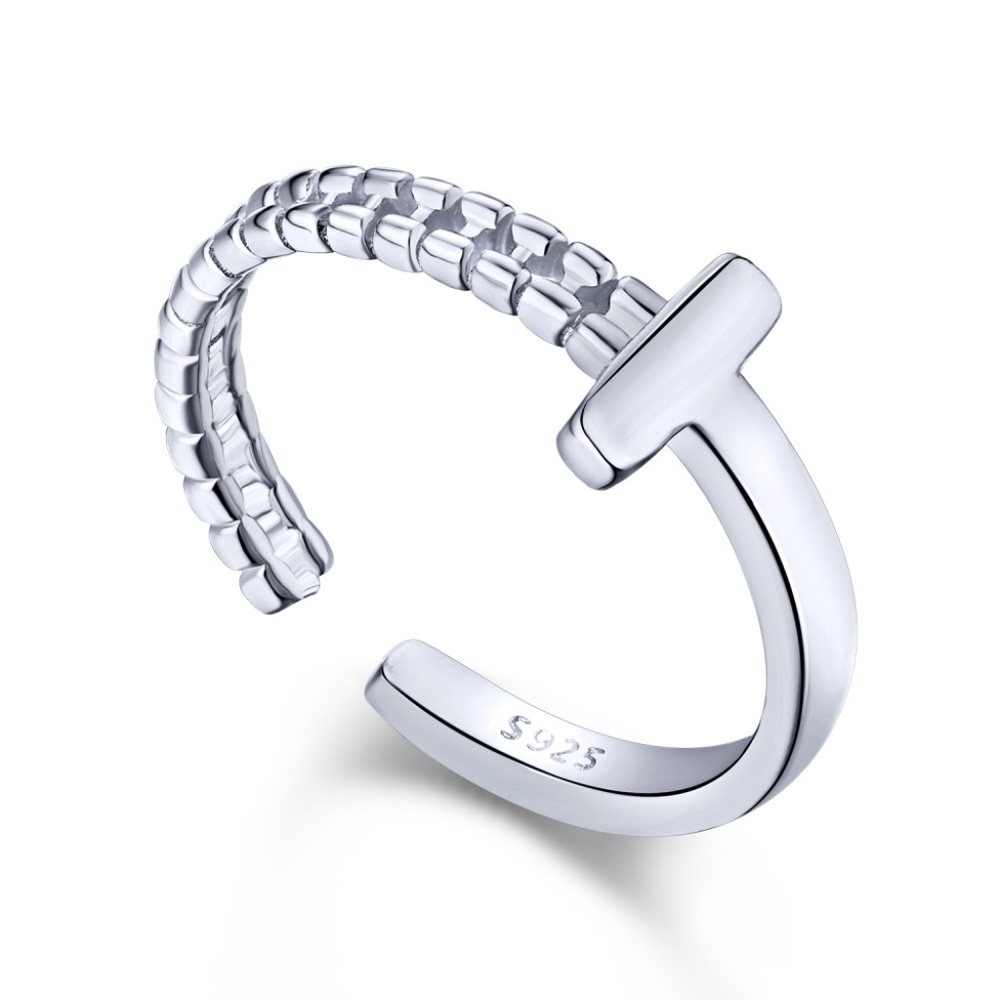 NEW Tiffany T like Adjustable Cross Ring Sterling Silver 925